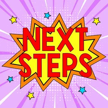 Handwriting text Next Steps. Internet Concept numper of process going to be made Stock Illustration