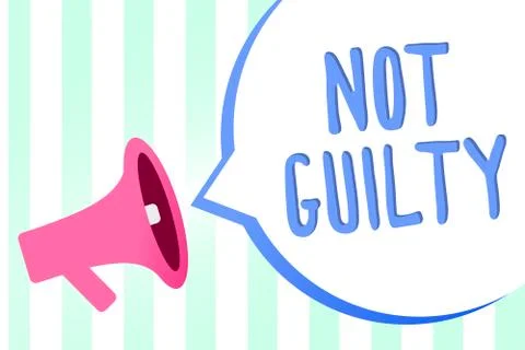 Handwriting text Not Guilty. Concept meaning someone is innocent didnt commit Stock-Illustration