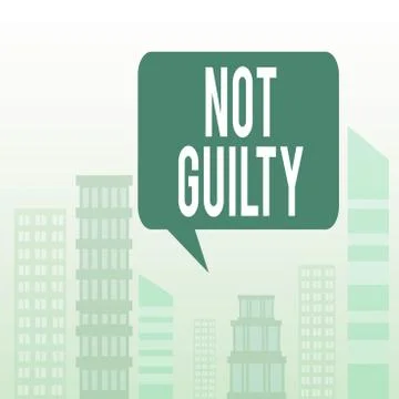 Handwriting text Not Guilty. Concept meaning someone is innocent didnt commit Stock-Illustration