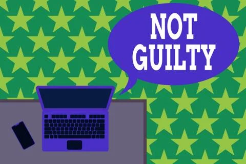 Handwriting text Not Guilty. Concept meaning someone is innocent didnt commit Stock-Illustration