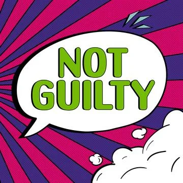 Handwriting text Not Guilty. Concept meaning someone is innocent didnt commit Stock-Illustration