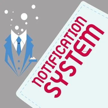 Handwriting text Notification System. Word Written on Do not forget to be Stock Illustration