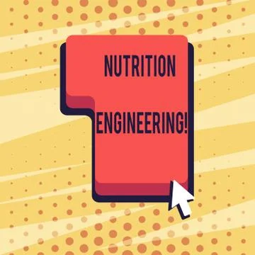 Handwriting text Nutrition Engineering. Concept meaning Focused on improving the Illustrazione stock