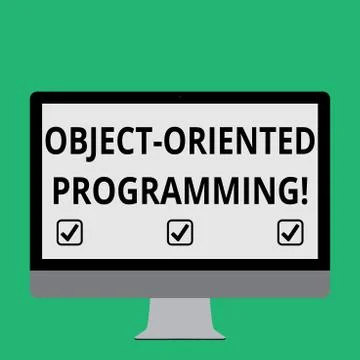 Handwriting text Object Oriented Programming. Concept meaning Language model Stock Illustration