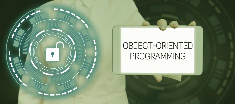 Handwriting text Object Oriented Programming. Business approach Language model 库存照片