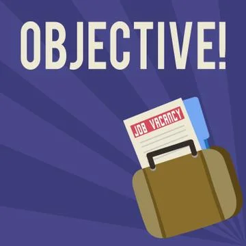 Handwriting text Objective. Concept meaning Goal planned to be achieved Desired Stock Illustration
