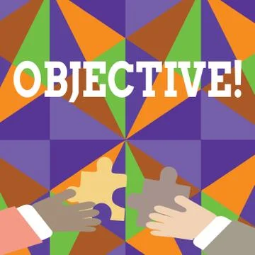 Handwriting text Objective. Concept meaning Goal planned to be achieved Desired Stock Illustration