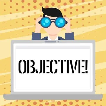 Handwriting text Objective. Concept meaning Goal planned to be achieved Desired Stock Illustration