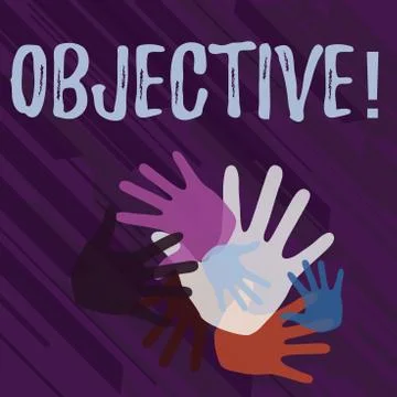 Handwriting text Objective. Concept meaning Goal planned to be achieved Desired Stock Illustration