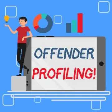 Handwriting text Offender Profiling. Concept meaning Develop profiles for 스톡 일러스트