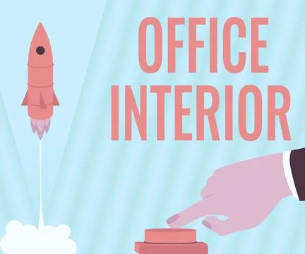 Handwriting text Office Interior. Concept meaning making indoor spaces Ilustración de archivo