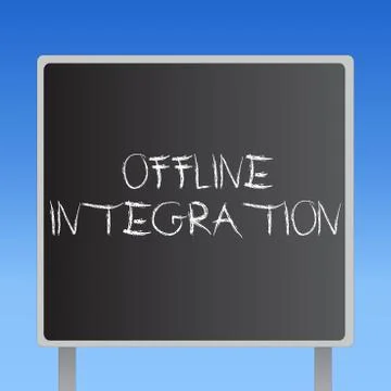 Handwriting text Offline Integration. Concept meaning First Triad of Marketing Ilustración de archivo