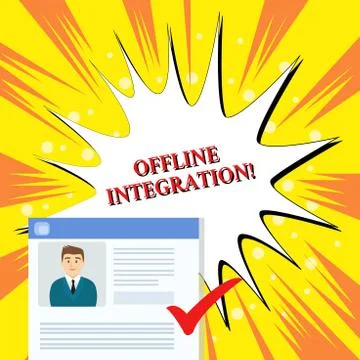 Handwriting text Offline Integration. Concept meaning First Triad of Marketing Ilustración de archivo