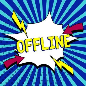 Handwriting text Offline. Internet Concept Not having directly connected to a Stock Illustration