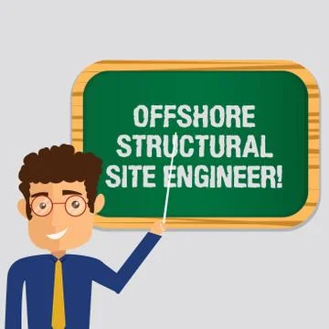 Handwriting text Offshore Structural Site Engineer. Concept meaning Oil and gas Stock Illustration