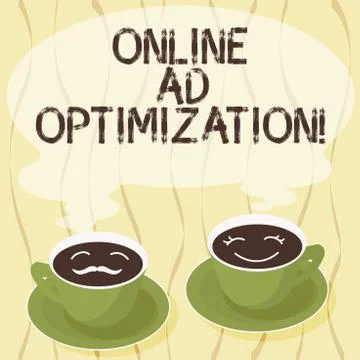 Handwriting text Online Ad Optimization. Concept meaning Improving the Stock Illustration