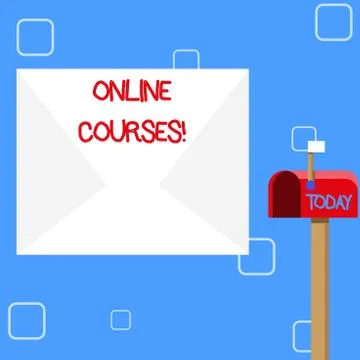 Handwriting text Online Courses. Concept meaning courses deliver a series of Stock Illustration
