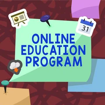 Handwriting text Online Education Program. Business showcase Software 스톡 일러스트