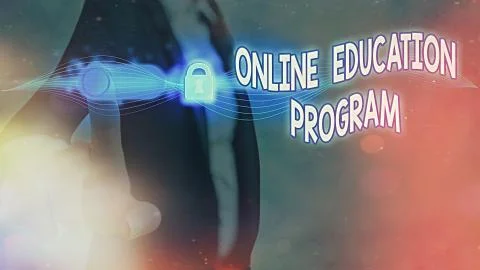 Handwriting text Online Education Program. Concept meaning Software development Foto stock