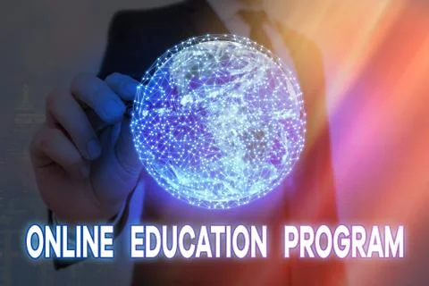 Handwriting text Online Education Program. Concept meaning Software development Stock Photos