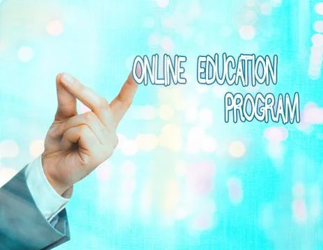 Handwriting text Online Education Program. Concept meaning Software development 스톡 사진