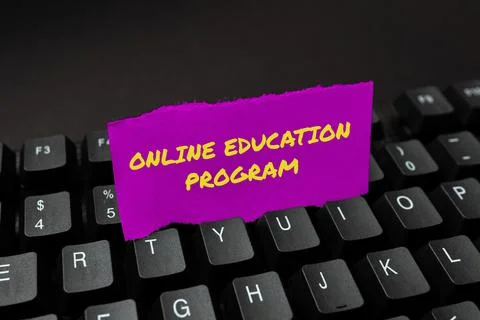 Handwriting text Online Education Program. Business concept Software development 库存照片