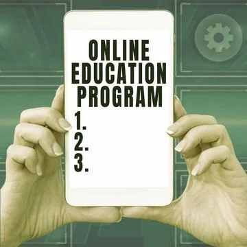 Handwriting text Online Education Program. Business showcase Software Stock Photos