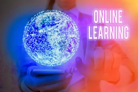 Handwriting text Online Learning. Concept meaning Larning with the assistance of Fotos de archivo