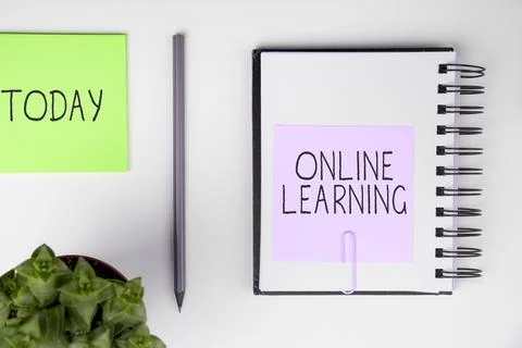 Handwriting text Online Learning. Concept meaning Larning with the assistance of 写真素材