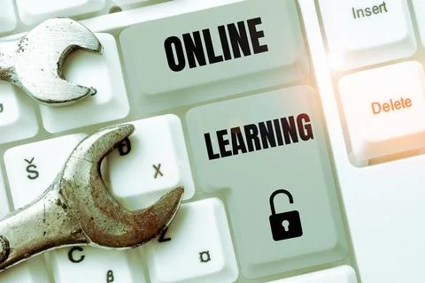 Handwriting text Online Learning. Word for Larning with the assistance of the 写真素材