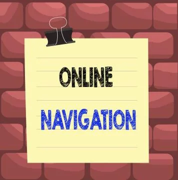 Handwriting text Online Navigation. Concept meaning navigating a network of Stock Illustration