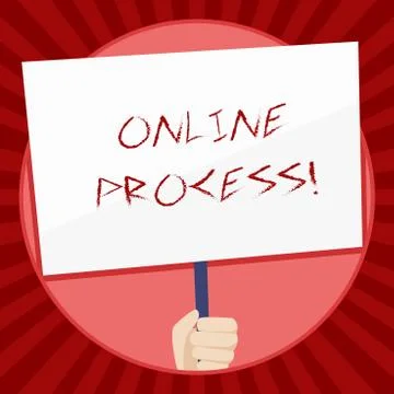 Handwriting text Online Process. Concept meaning An automated way to enter and 스톡 일러스트