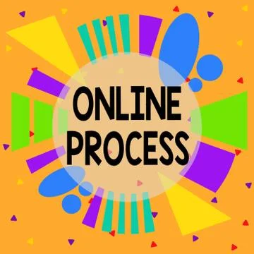 Handwriting text Online Process. Concept meaning An automated way to enter and 스톡 일러스트