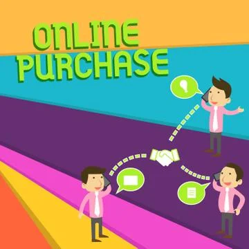 Handwriting text Online Purchase. Concept meaning Purchases electronic commerce Stock Illustration