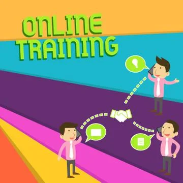 Handwriting text Online Training. Concept meaning Take the education program Illustrazione stock