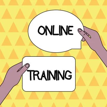 Handwriting text Online Training. Concept meaning Take the education program Illustrazione stock