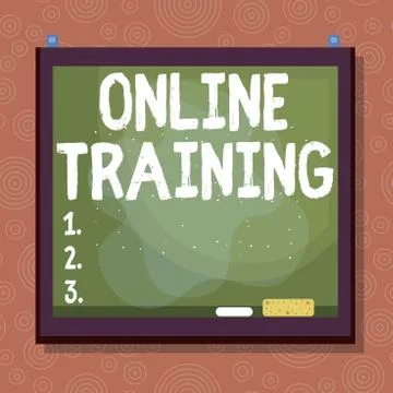 Handwriting text Online Training. Concept meaning Computer based training 스톡 일러스트