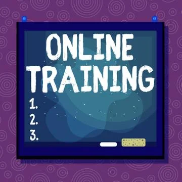 Handwriting text Online Training. Concept meaning Computer based training 스톡 일러스트