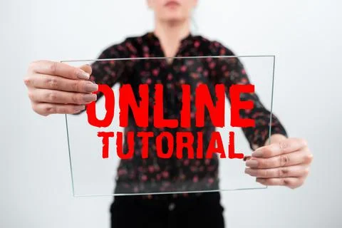 Handwriting text Online Tutorial. Business idea process of tutoring in an online Fotos de archivo
