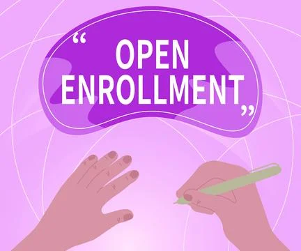 Handwriting text Open Enrollment. Conceptual photo The yearly period when Stock-Illustration