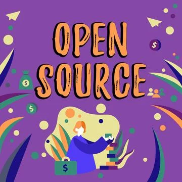 Handwriting text Open Source. Business approach denoting software which original Stock Illustration
