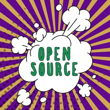 Handwriting text Open Source. Business idea denoting software which original Stock Illustration