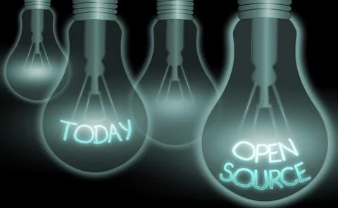 Handwriting text Open Source. Concept meaning contains the source code that can Stock Illustration