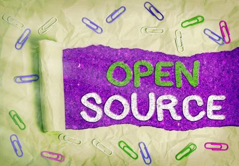 Handwriting text Open Source. Concept meaning contains the source code that can 写真素材