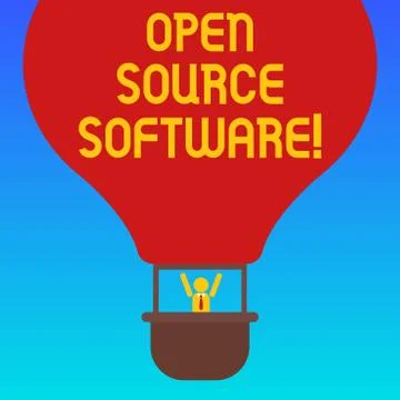 Handwriting text Open Source Software. Concept meaning software with source code Stock Illustration