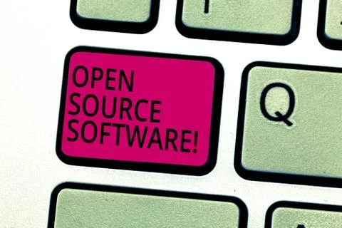 Handwriting text Open Source Software. Concept meaning software with source code Stock Photos