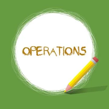 Handwriting text Operations. Concept meaning Perforanalysisce of practical work Stock Illustration