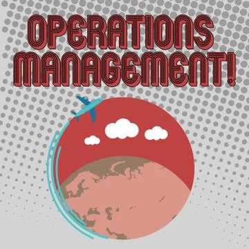 Handwriting text Operations Management. Concept meaning designing and Stock Illustration