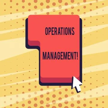 Handwriting text Operations Management. Concept meaning designing and Stock Illustration