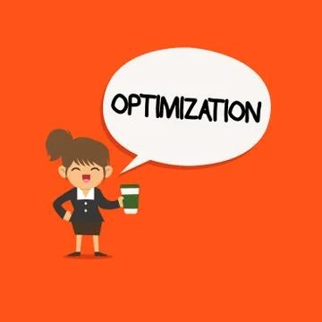 Handwriting text Optimization. Concept meaning Making the best or most effective Stock Illustration